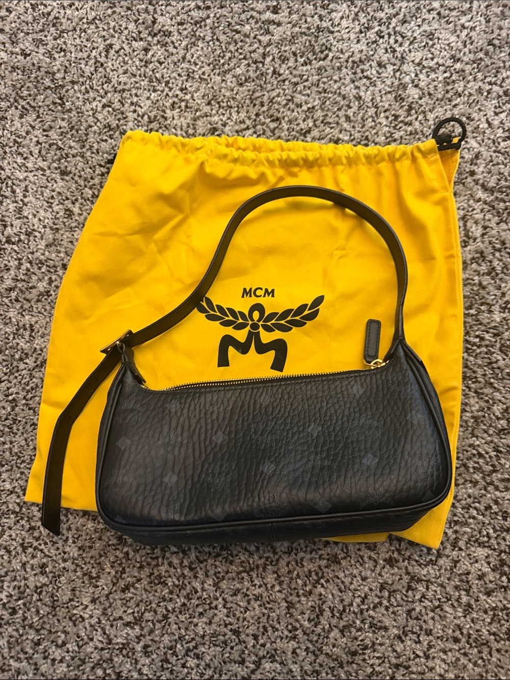 MCM Black Leather Crossbody Shoulder Bag